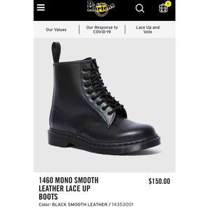 Dr. Martens Mono Smooth Leather Lace Up Boots